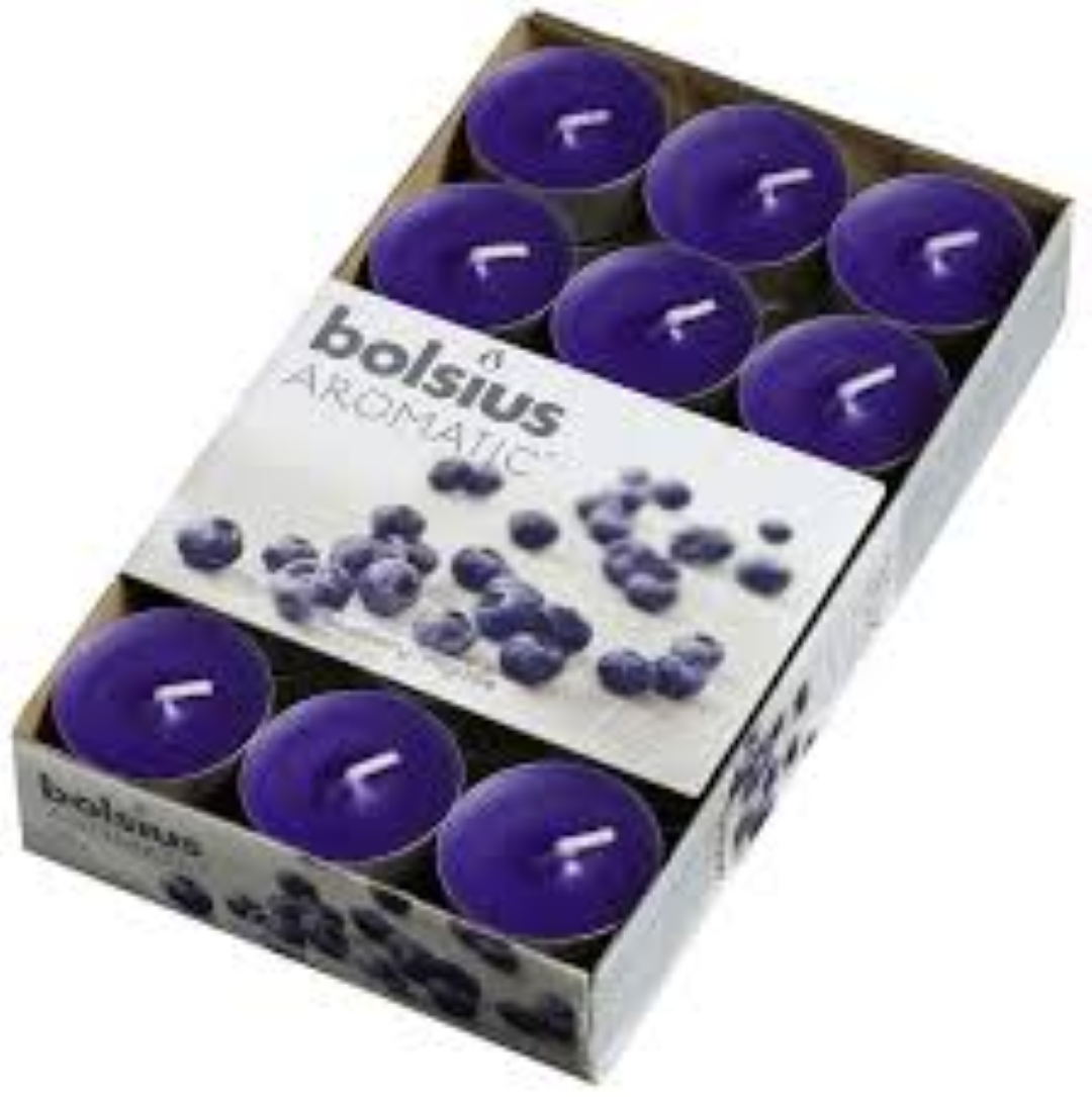 BOLSIUS AROMATIC 30 TEALIGHTS BLUEBERRY (91)